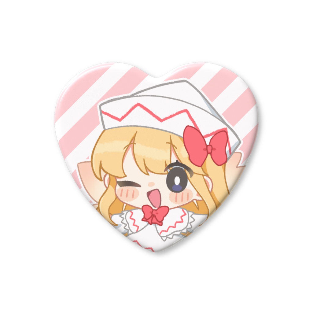 リリーホワイトちゃんハート缶バッジ