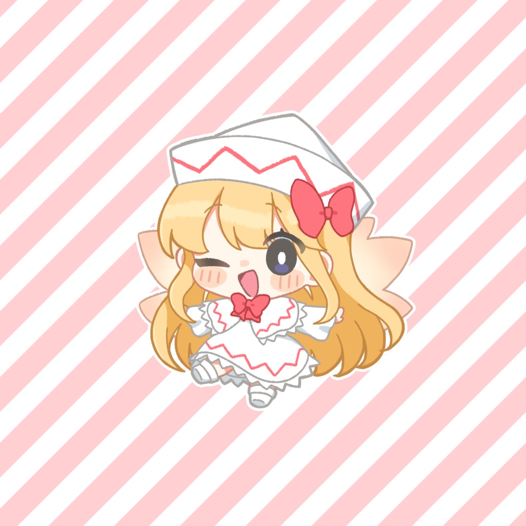 リリーホワイトちゃんハート缶バッジ