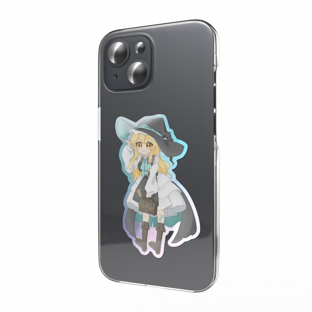 魔理沙ちゃんオーロラスマホステッカー