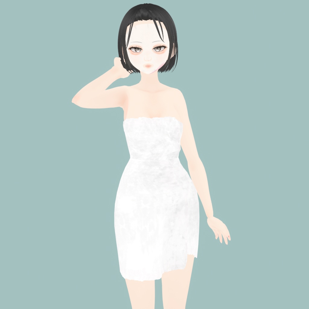 【VRoid】アロエバスタイムset|フェイスパック&バスタオル