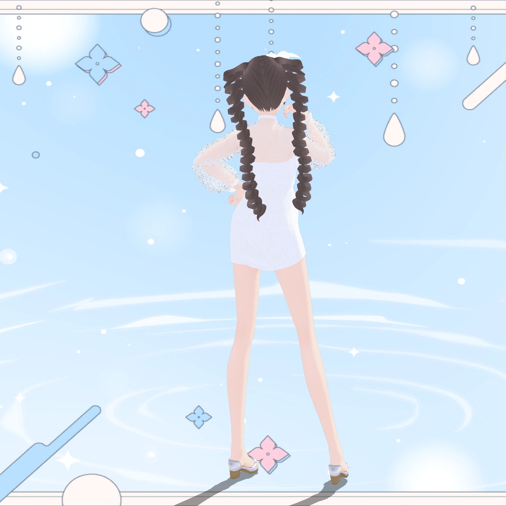 【VRoid】ロングツインドリルヘアー|Aloe Drill-like long twin tails