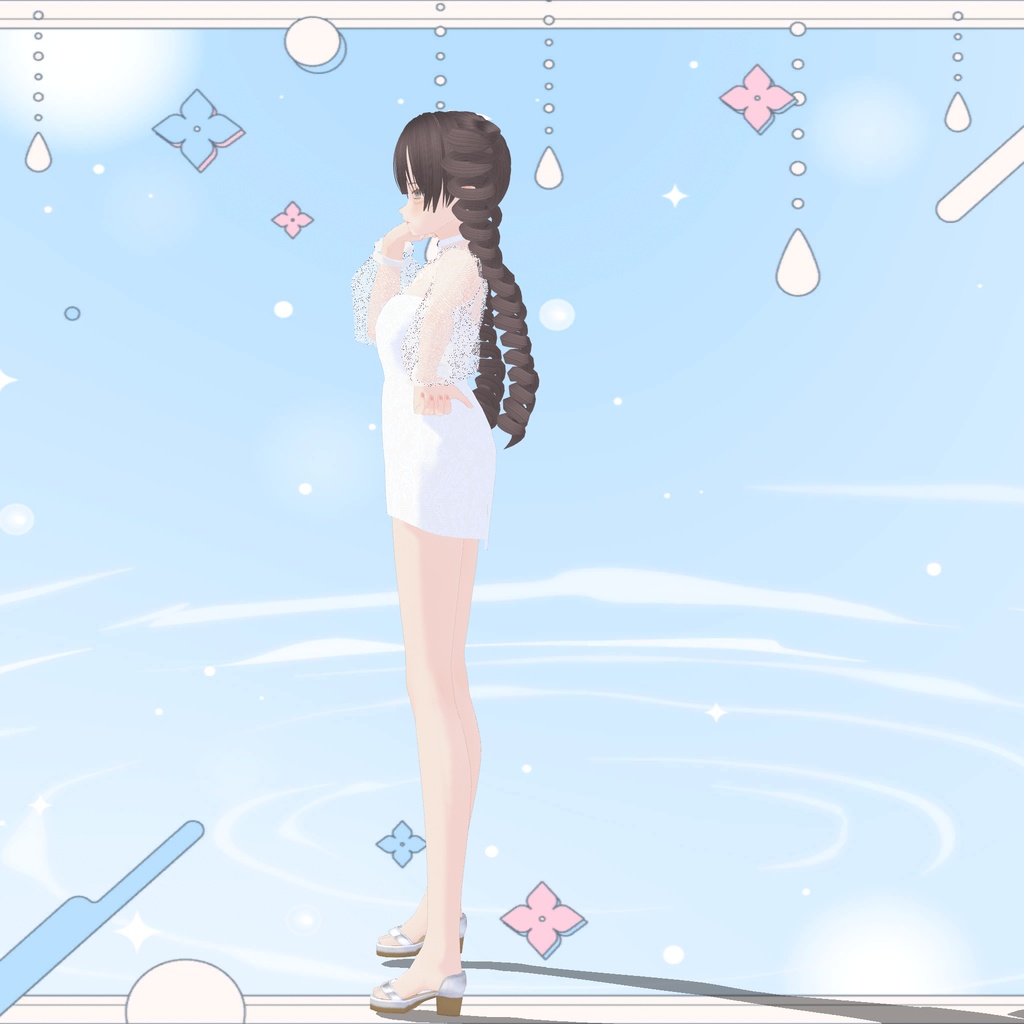 【VRoid】ロングツインドリルヘアー|Aloe Drill-like long twin tails