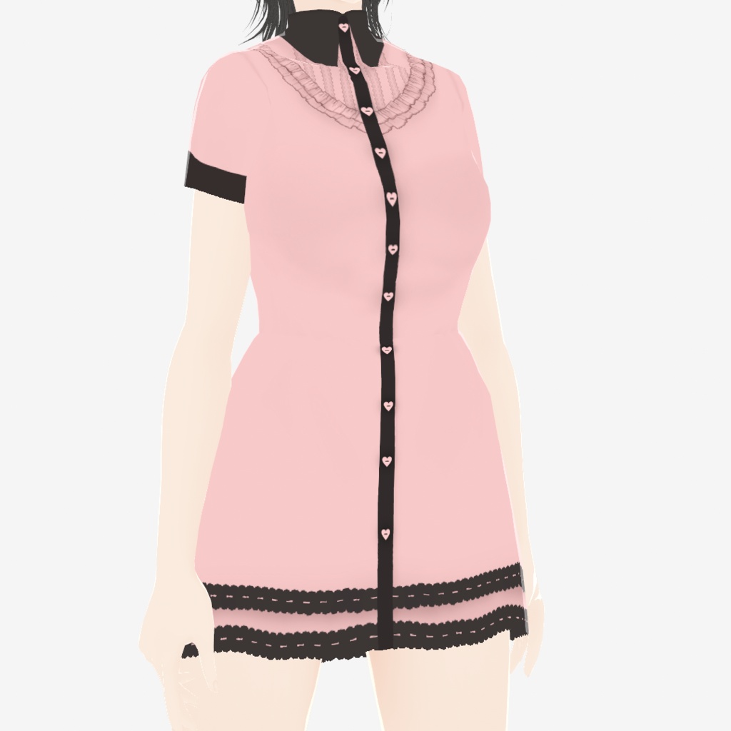 【VRoid】アロエハートシャツワンピース|Aloe Heart Shirt Dress