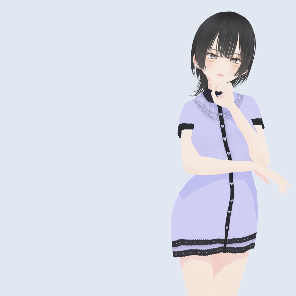 【VRoid】アロエハートシャツワンピース|Aloe Heart Shirt Dress