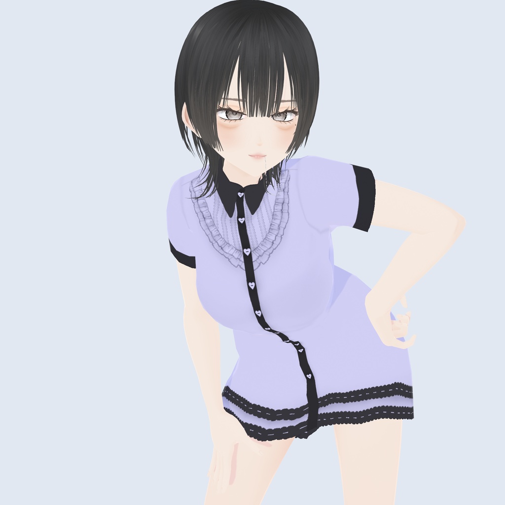 【VRoid】アロエハートシャツワンピース|Aloe Heart Shirt Dress