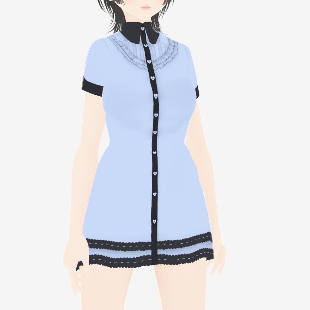 【VRoid】アロエハートシャツワンピース|Aloe Heart Shirt Dress