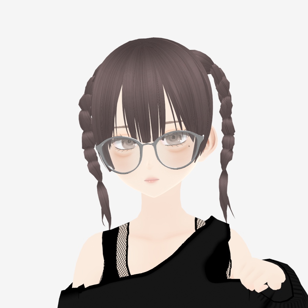 【VRoid】アロエの高め三つ編みツインテール|Aloe's positioned high braid twin-tail hair