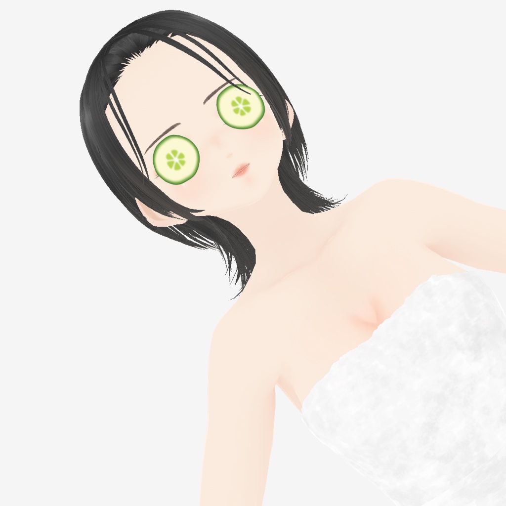 【VRoid】きゅうりパックとおでこ冷やすシート|Cucumber pack and forehead cooling sheet
