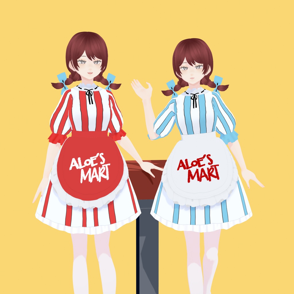 【Vroid衣装】ハンバーガーショップの服| ALOEndy's Hamburger shop clothes