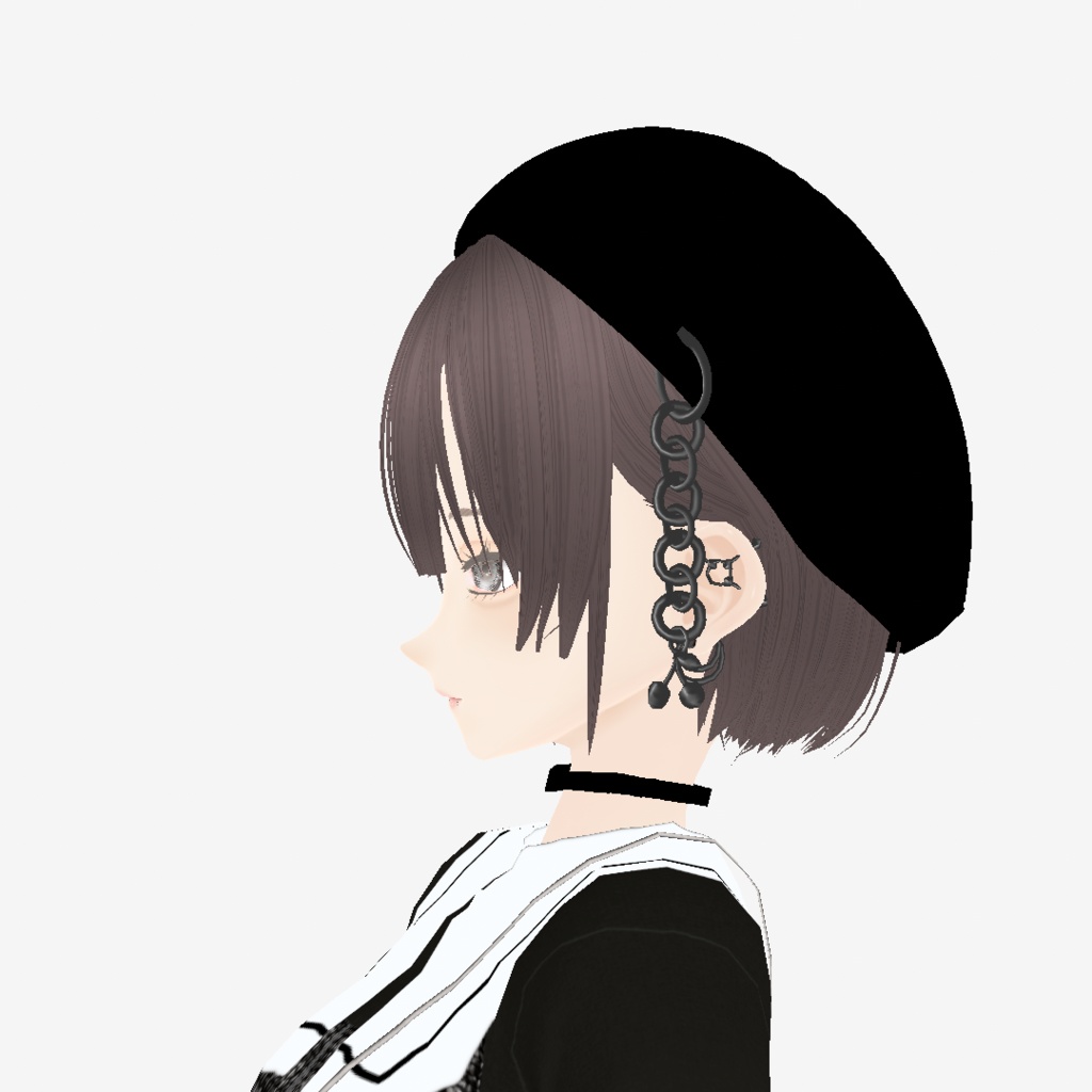 【VRoid】アロエゆらゆらベレー帽|Beret with swinging aloe charms