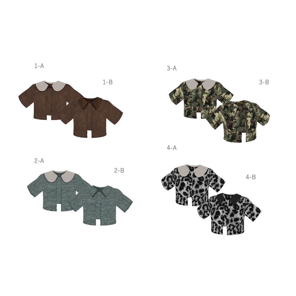 【VRoid】さらにミニマムな半袖アロエジャケット|Short-sleeved aloe jacket in mini length