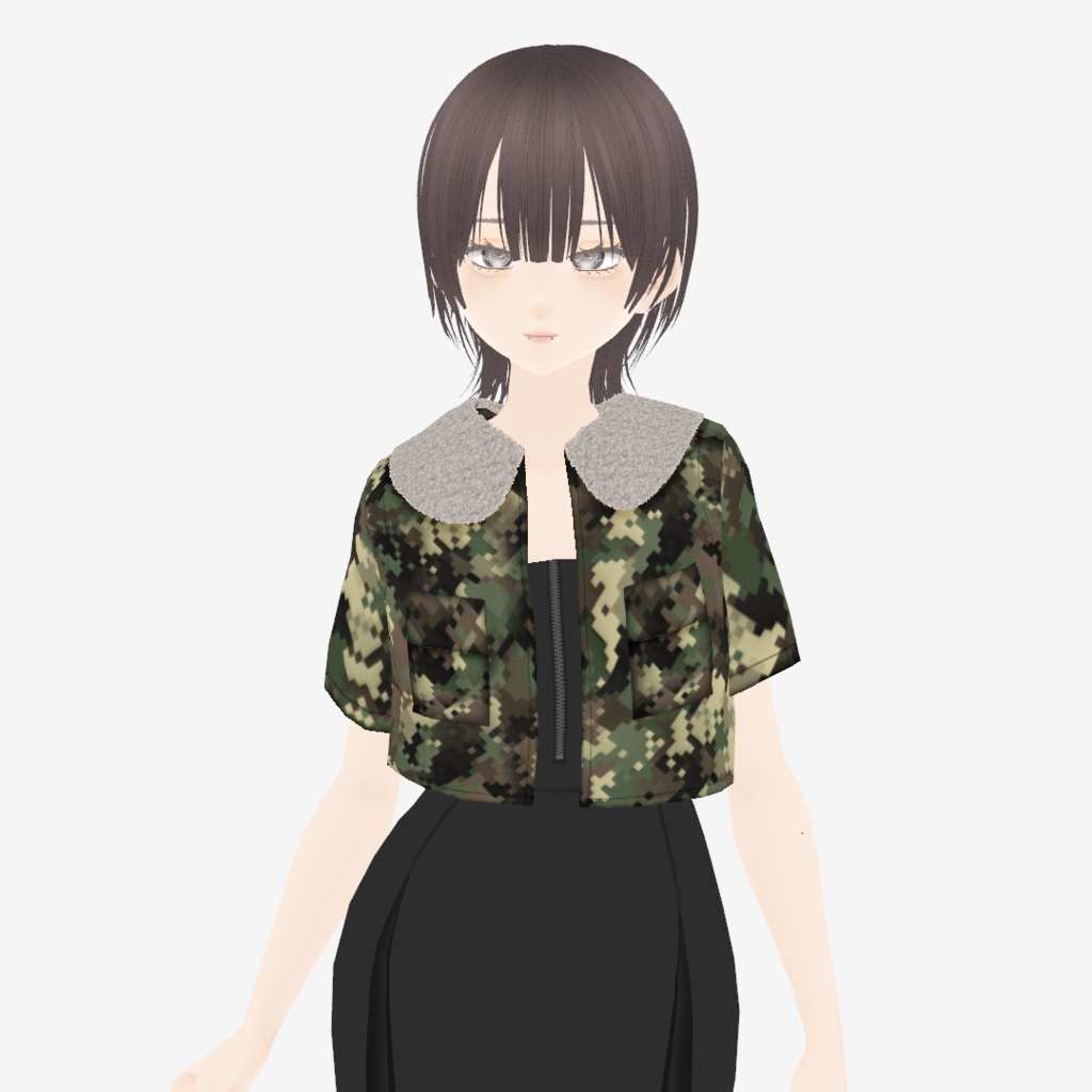 【VRoid】さらにミニマムな半袖アロエジャケット|Short-sleeved aloe jacket in mini length