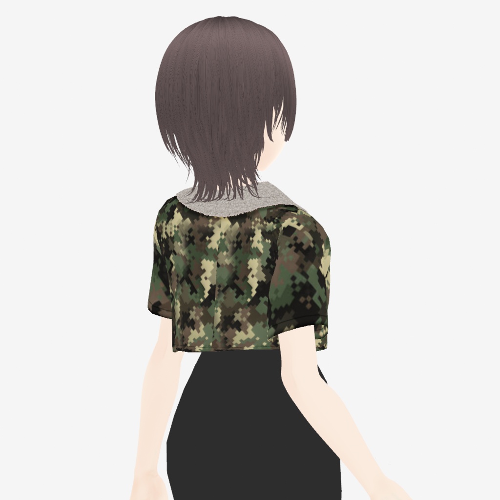 【VRoid】さらにミニマムな半袖アロエジャケット|Short-sleeved aloe jacket in mini length