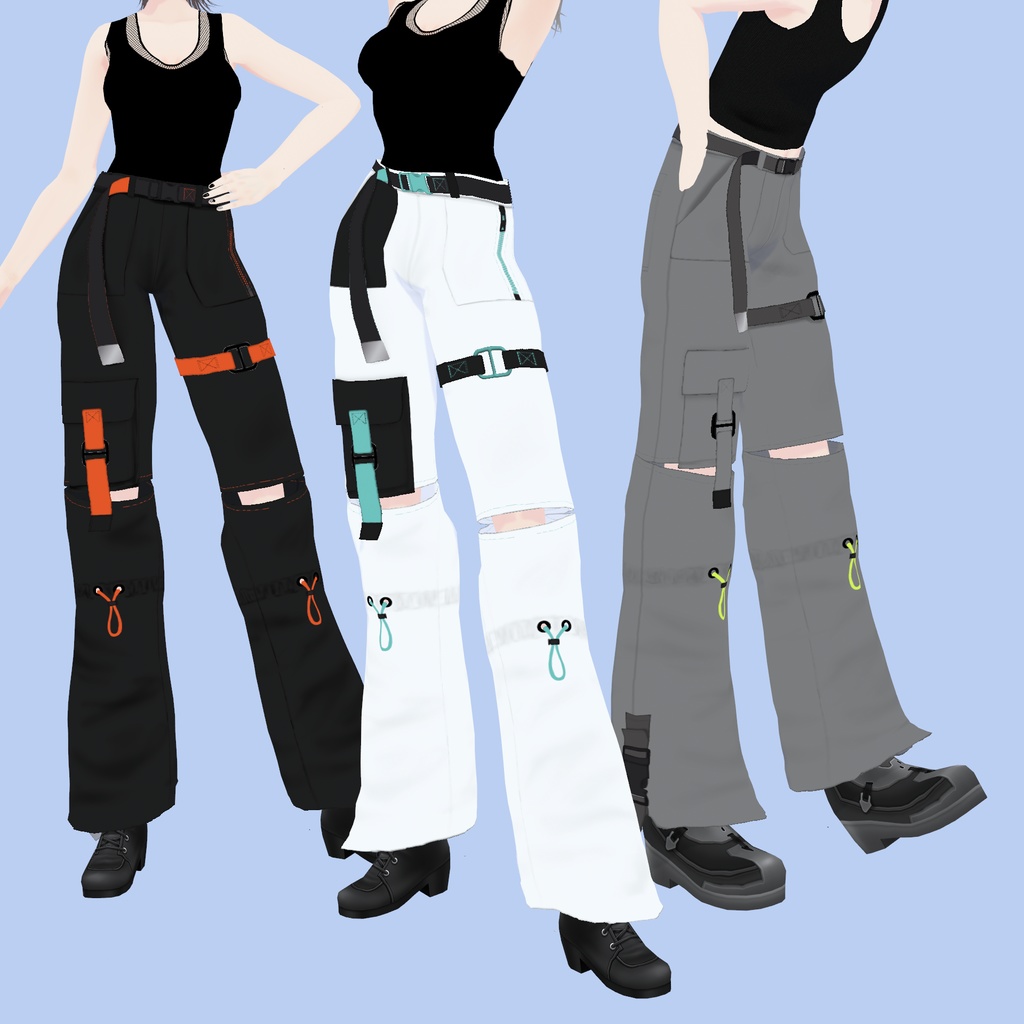 【VRoid】アロエサイバーカーゴパンツ|ALOE Cyber Cargo Pants