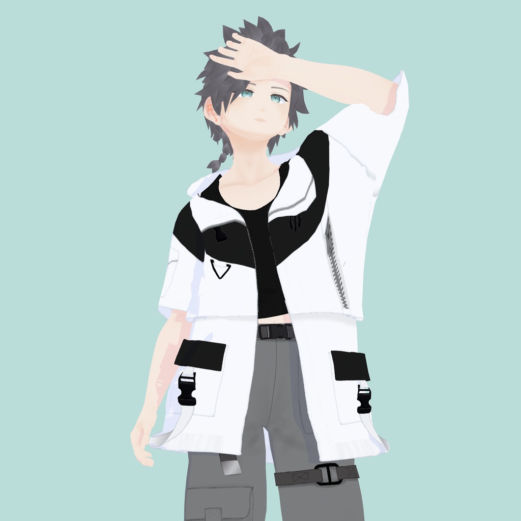 【VRoid】アロエウインドブレーカー White|ALOE Wind Breaker -White-