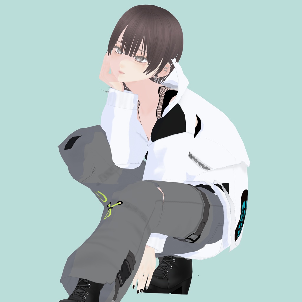 【VRoid】アロエウインドブレーカー White|ALOE Wind Breaker -White-