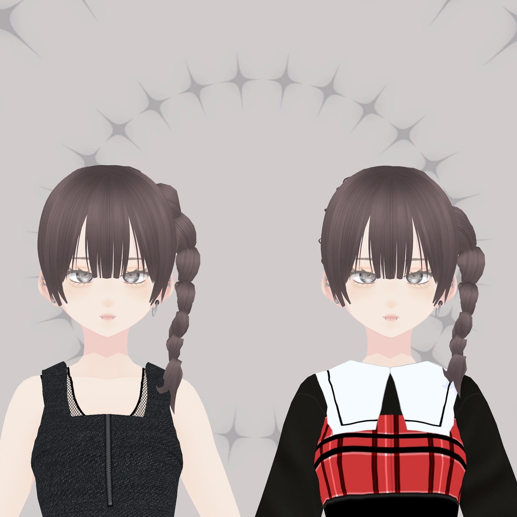 【VRoid】High&Middleサイド三つ編み|side braid hair