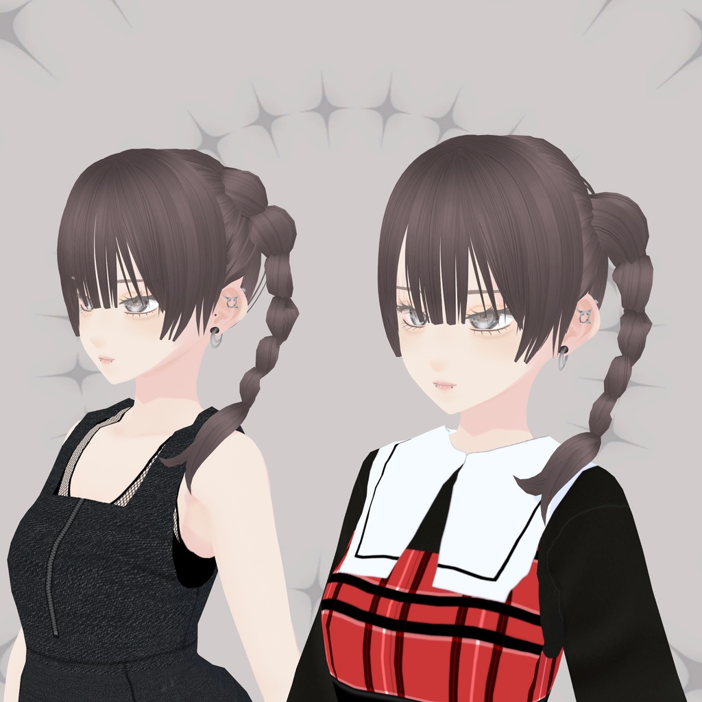 【VRoid】High&Middleサイド三つ編み|side braid hair