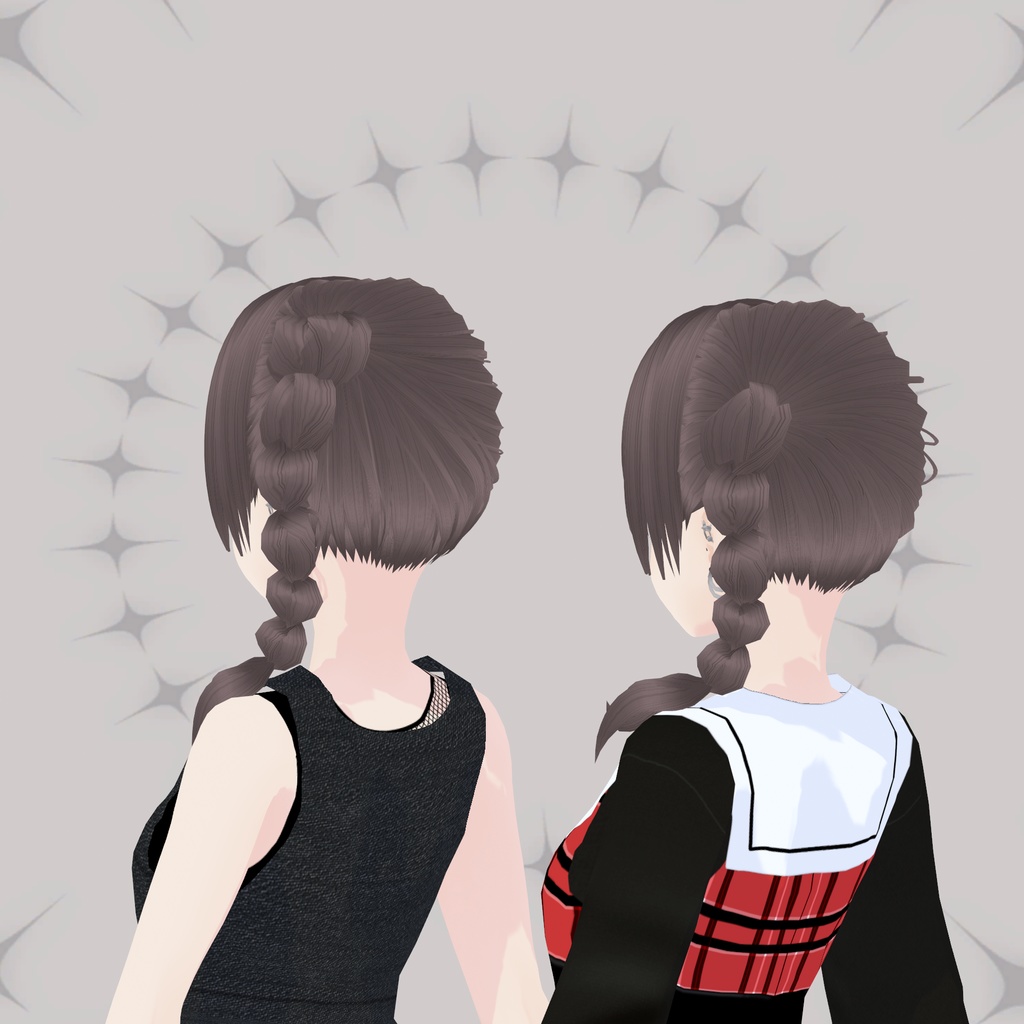 【VRoid】High&Middleサイド三つ編み|side braid hair