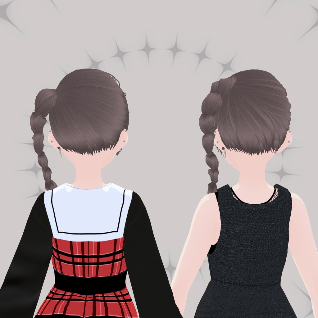 【VRoid】High&Middleサイド三つ編み|side braid hair