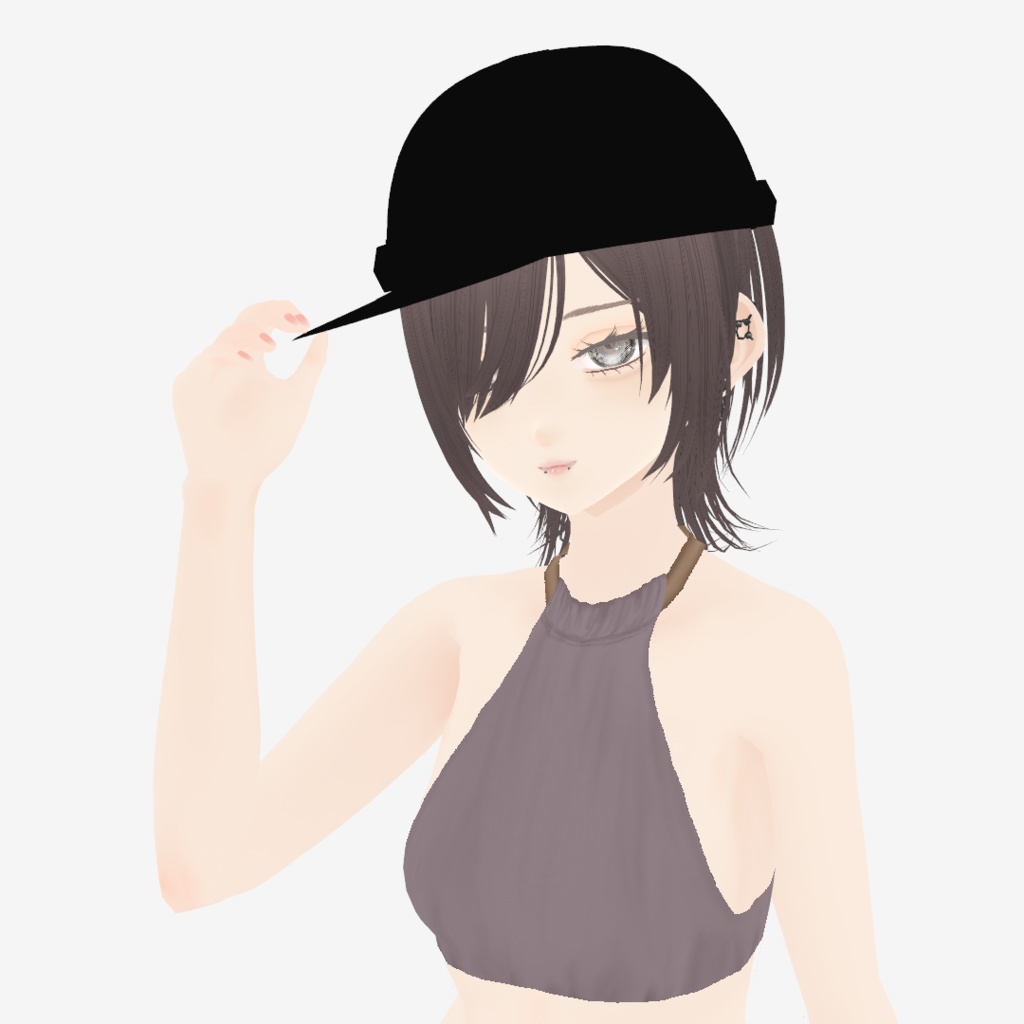 【VRoid】黒いキャップ|Black CAP