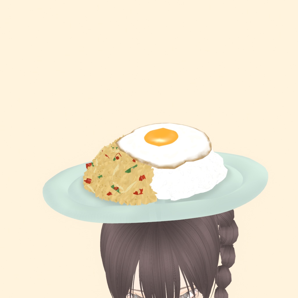 【VRoid】頭にのせるガパオライス|ผัดกระเพรา