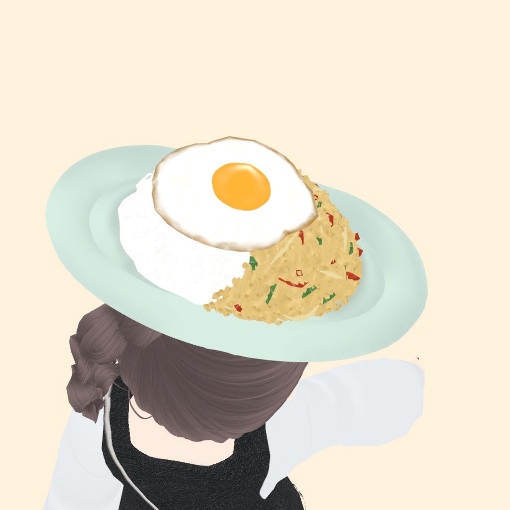 【VRoid】頭にのせるガパオライス|ผัดกระเพรา