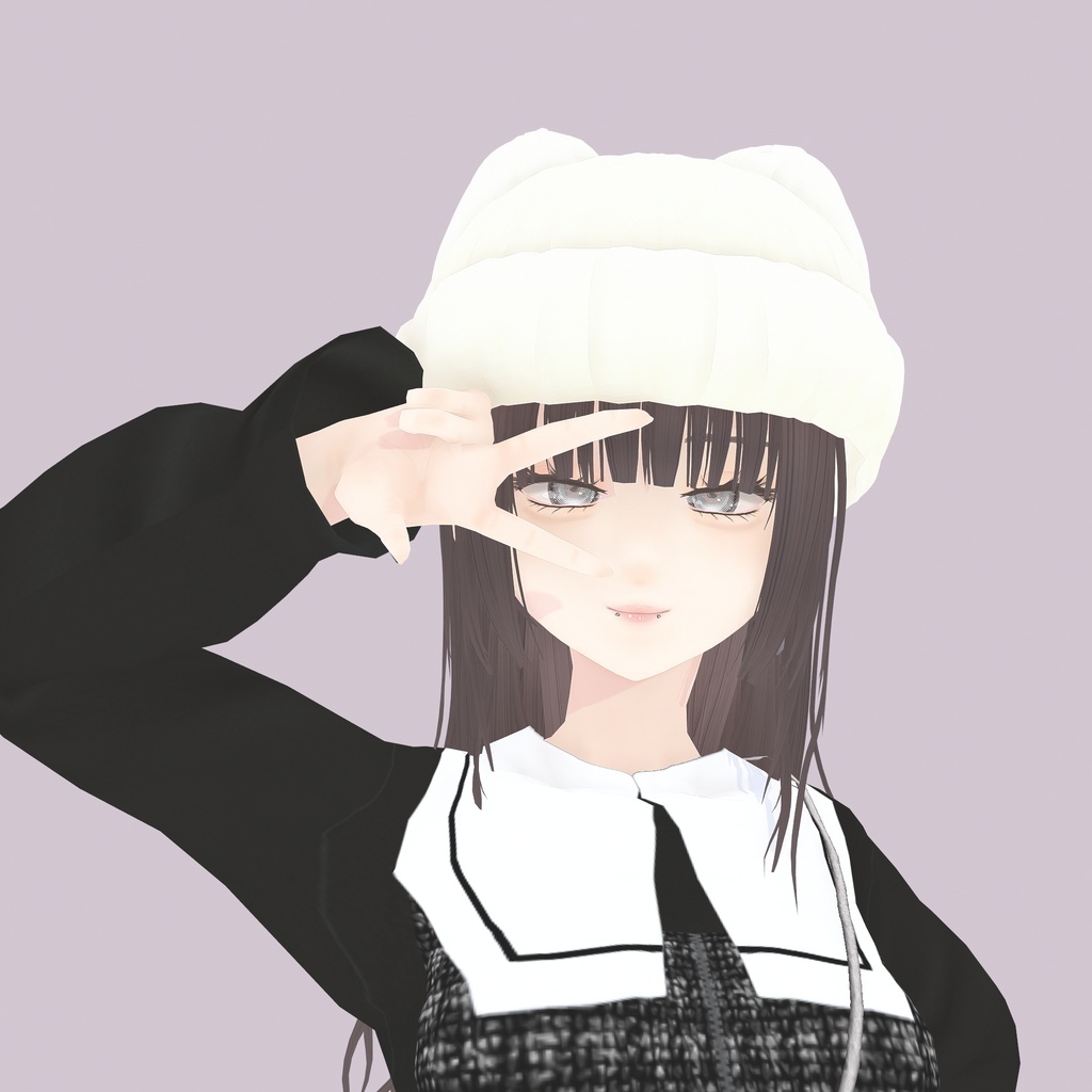 【VRoid】アロエ猫耳ニット帽B・全4色|Aloe cat ear knit hat TypeB
