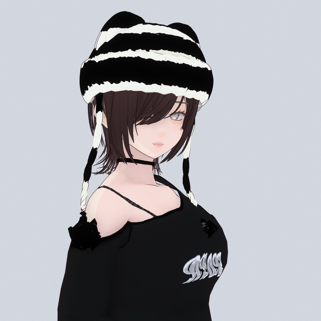 【VRoid衣装】アロエ猫耳ニット帽A・全5色|Aloe cat ear knit hat TypeA