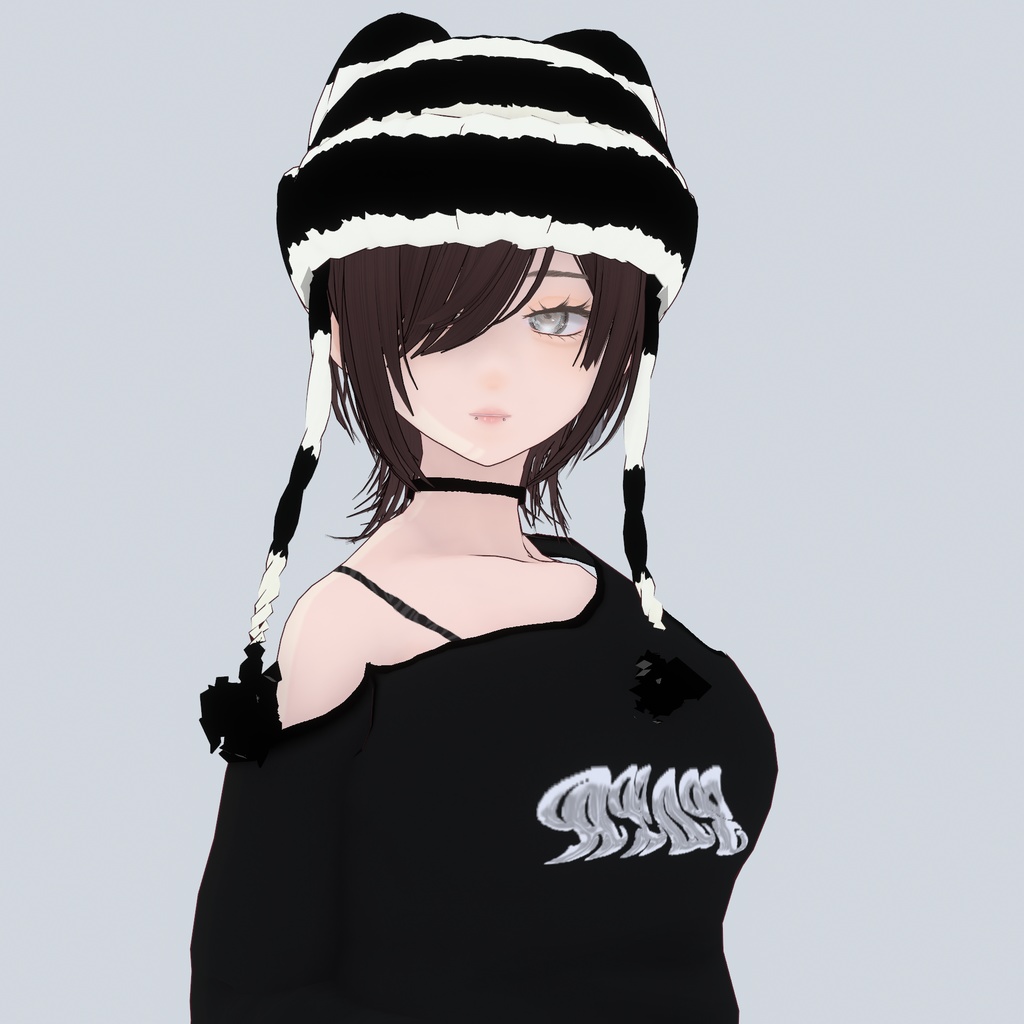 【VRoid衣装】アロエ猫耳ニット帽A・全5色|Aloe cat ear knit hat TypeA
