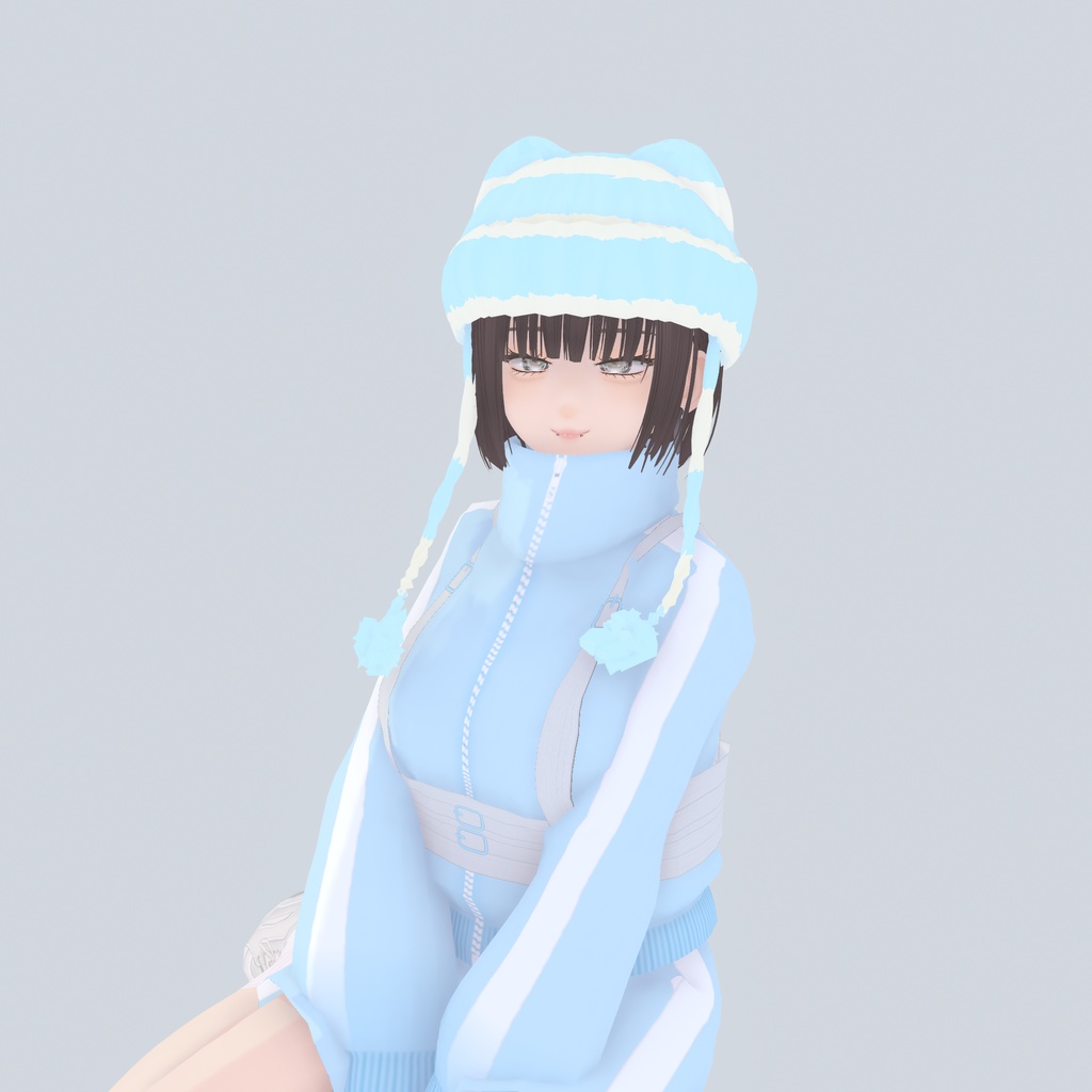 【VRoid衣装】アロエ猫耳ニット帽A・全5色|Aloe cat ear knit hat TypeA