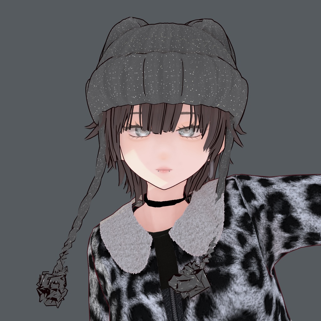【VRoid衣装】アロエ猫耳ニット帽A・全5色|Aloe cat ear knit hat TypeA