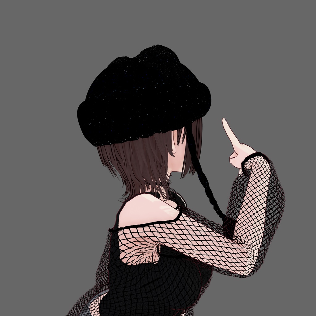 【VRoid衣装】アロエ猫耳ニット帽A・全5色|Aloe cat ear knit hat TypeA