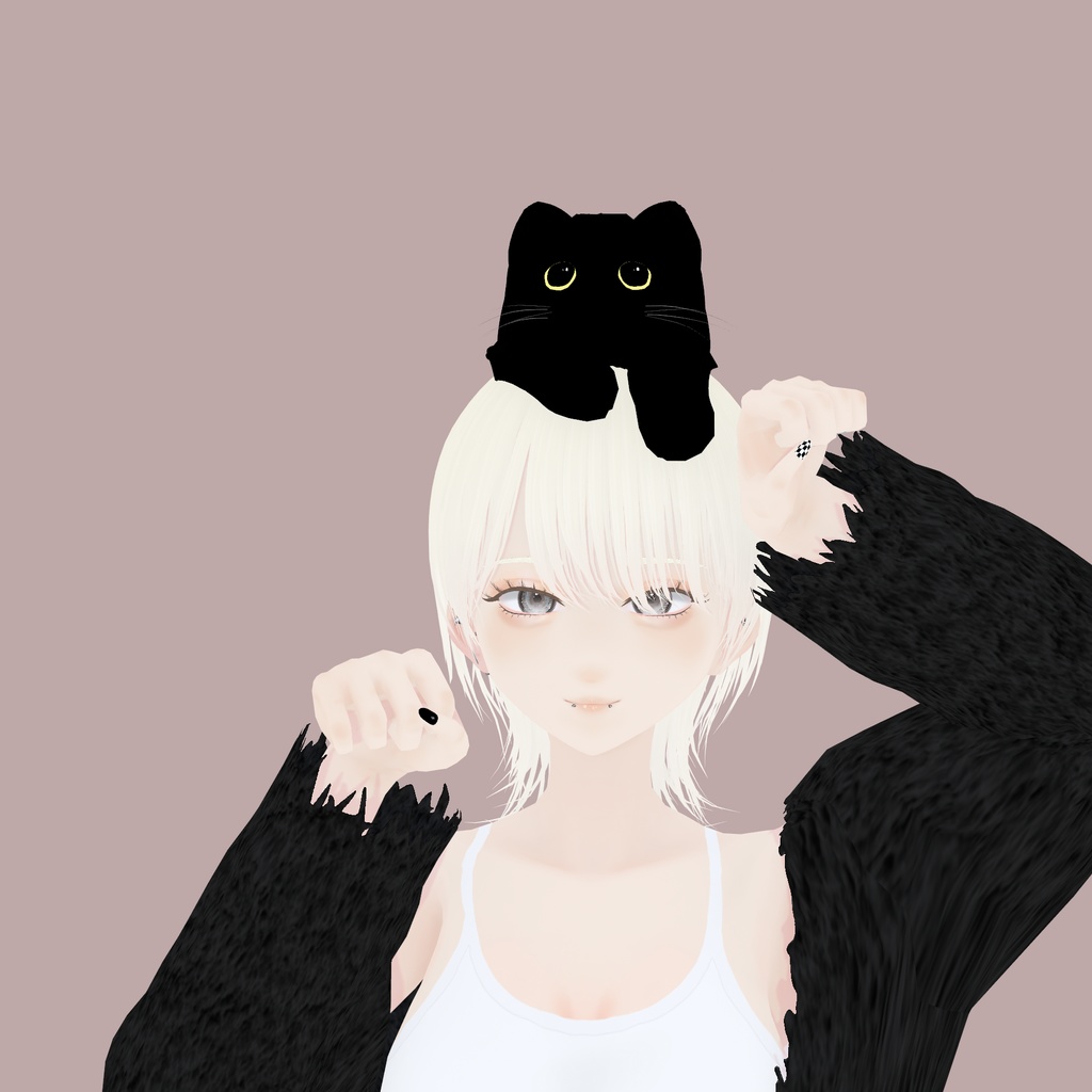 【VRoid】かぶる暗黒ねこ|Black cat