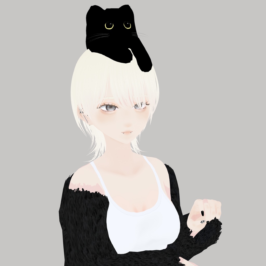 【VRoid】かぶる暗黒ねこ|Black cat