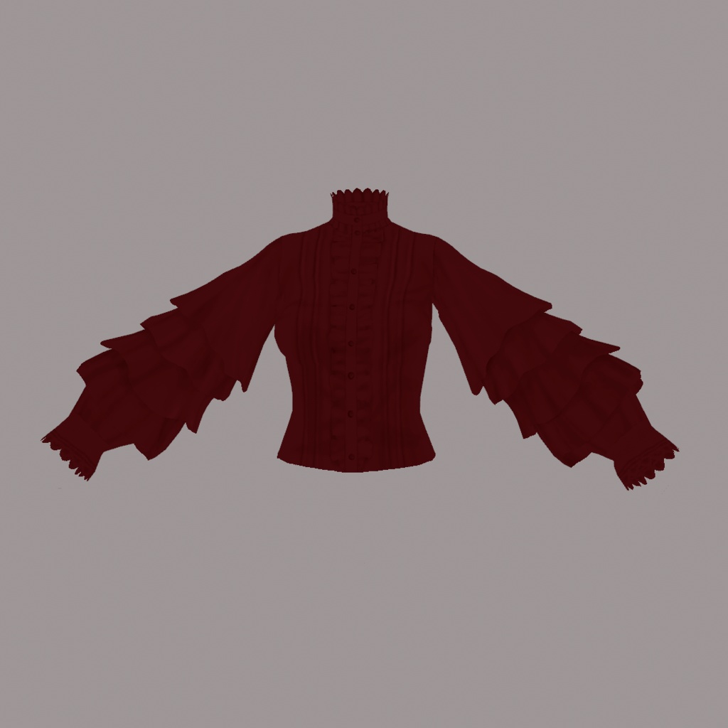 【VRoid衣装】アロエフリルブラウス|Aloe frill blouse