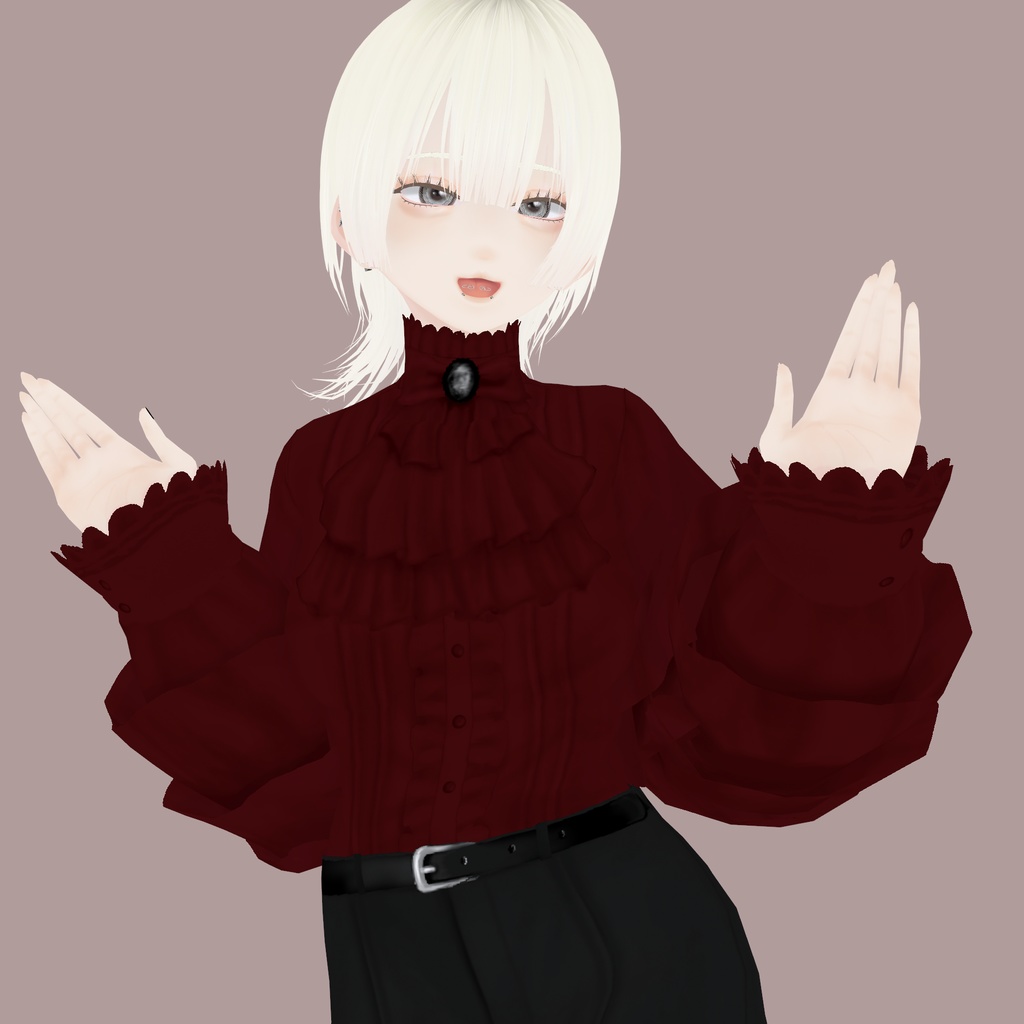 【VRoid衣装】アロエフリルブラウス|Aloe frill blouse