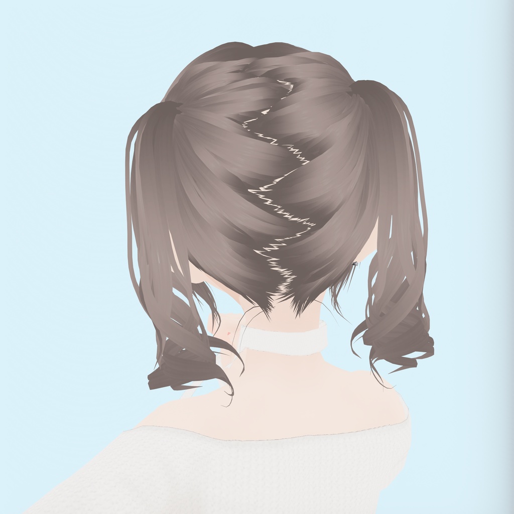 【VRoid髪】アロエくるくるツインテール|Aloe curly twintails