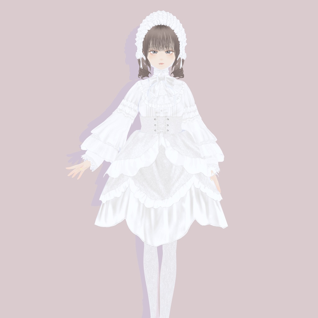 【VRoid衣装】ALOETICADOLLドレス~ETERNAL~White|Aloe's Lolita Fashion