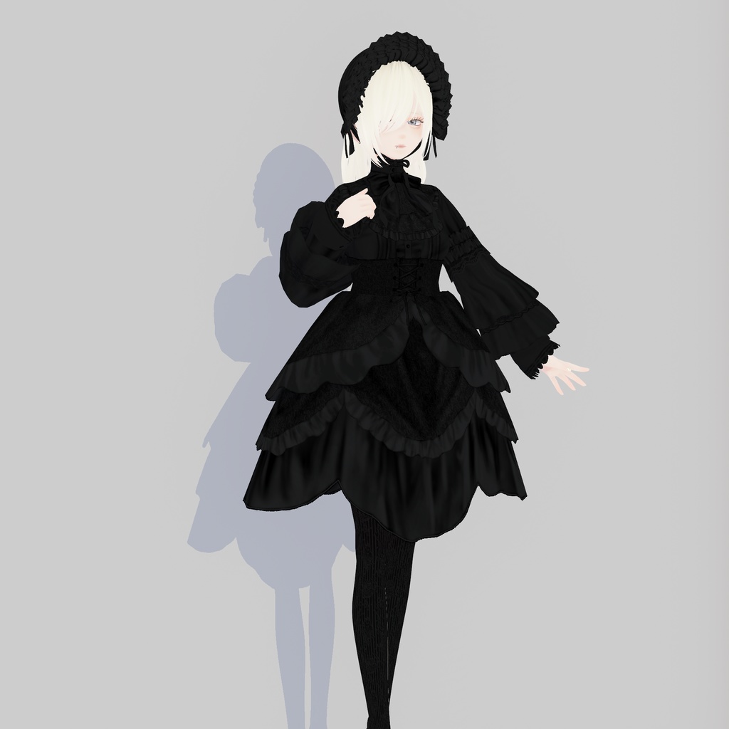 【VRoid衣装】ALOETICADOLLドレス~ETERNAL~Black|Aloe's Lolita Fashion