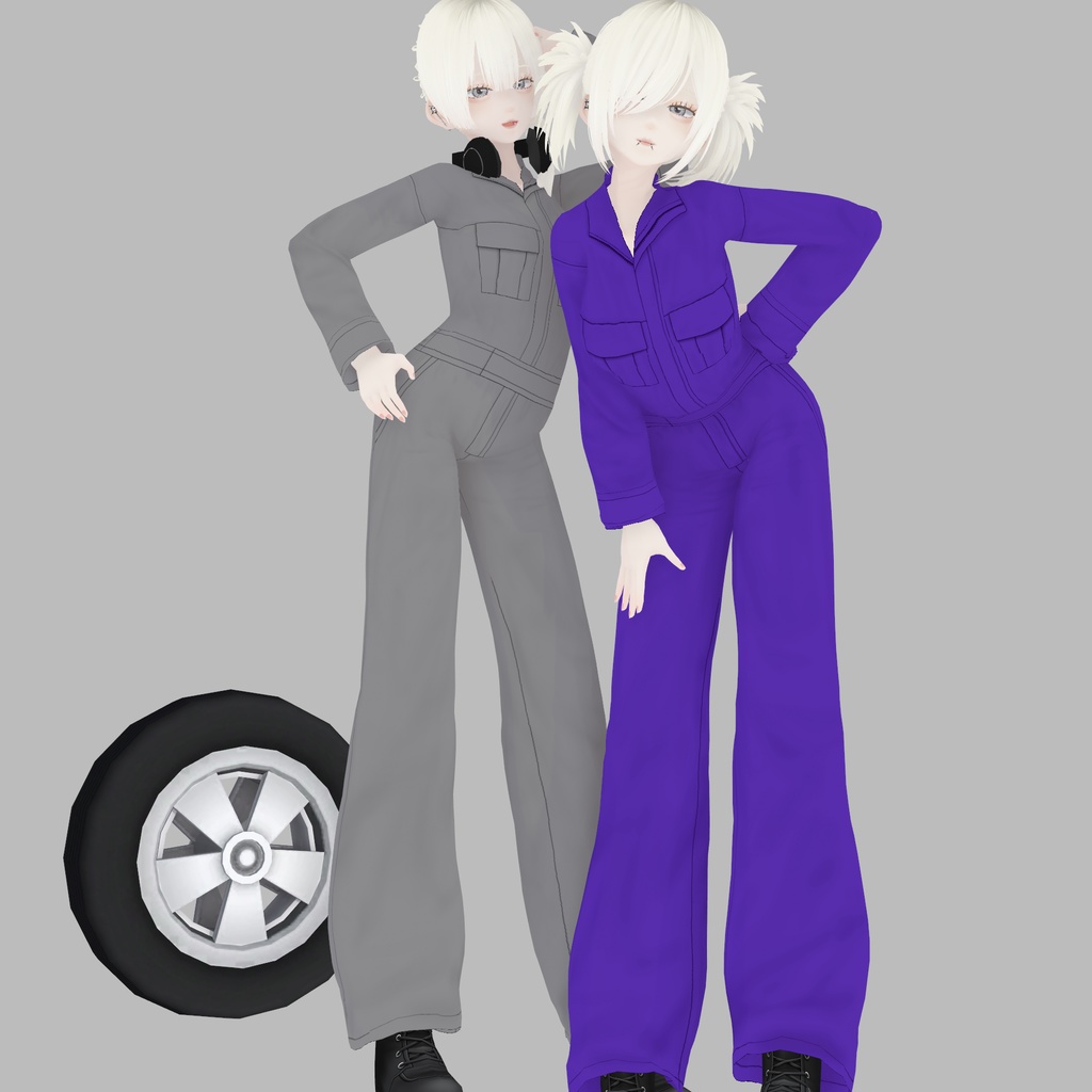 【VRoid衣装】アロエジャンプスーツ(つなぎ)|ALOE Jumpsuit