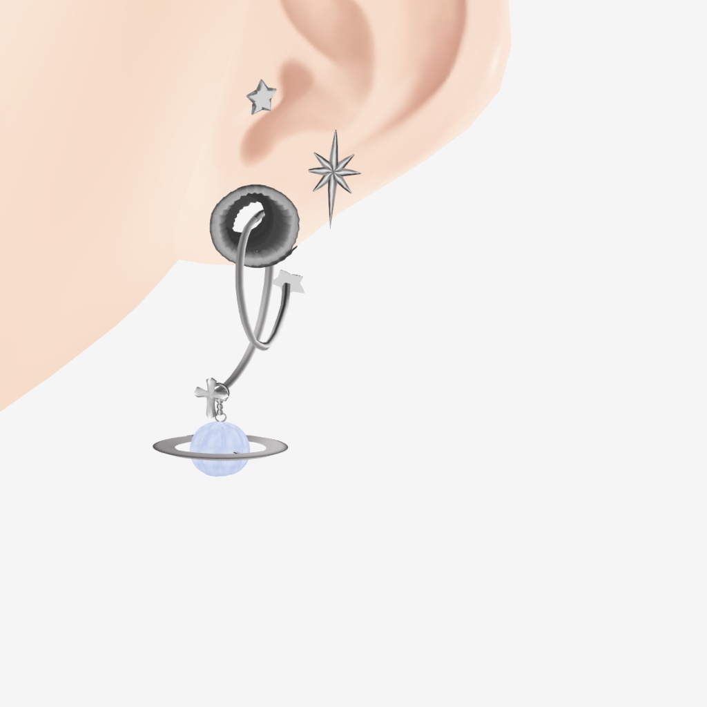 【VRoid衣装】アロエうちゅーピアス|Aloe’s Stellar Piercings