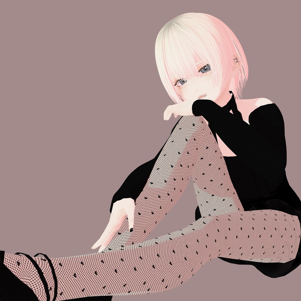 【VRoid衣装】アロエのごきげん網タイツset|Aloe's Cheerful Fishnet Tights Set