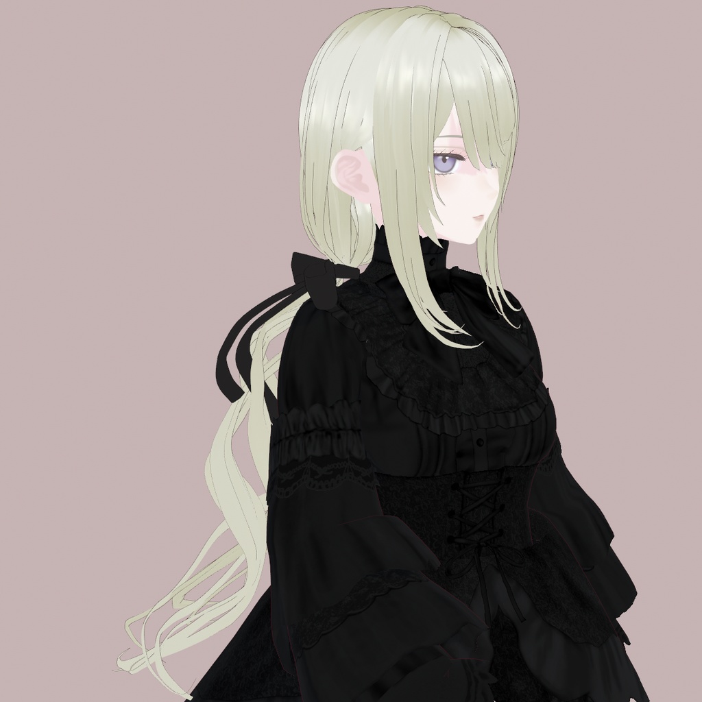 【VRoid髪型】ゆるっとカールのロングサイドテール|Loose Curl Long Side Ponytail