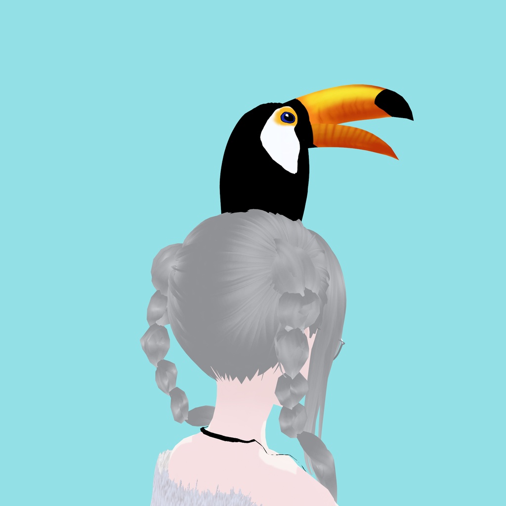 【VRoid髪型】被るオニオオハシ|Toco Toucan Hat