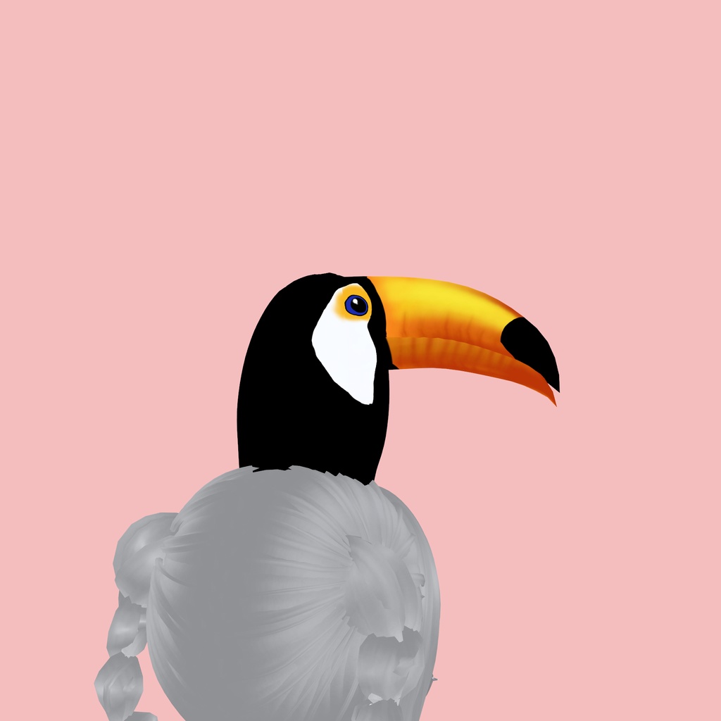 【VRoid髪型】被るオニオオハシ|Toco Toucan Hat
