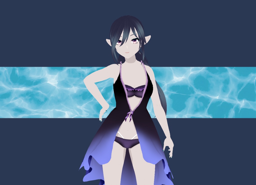 IVroidStudioI Summer Swimsuit>Purple