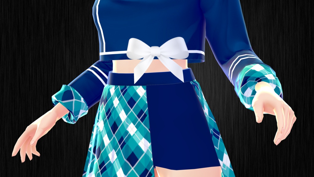 Cute Blue Plaid Set