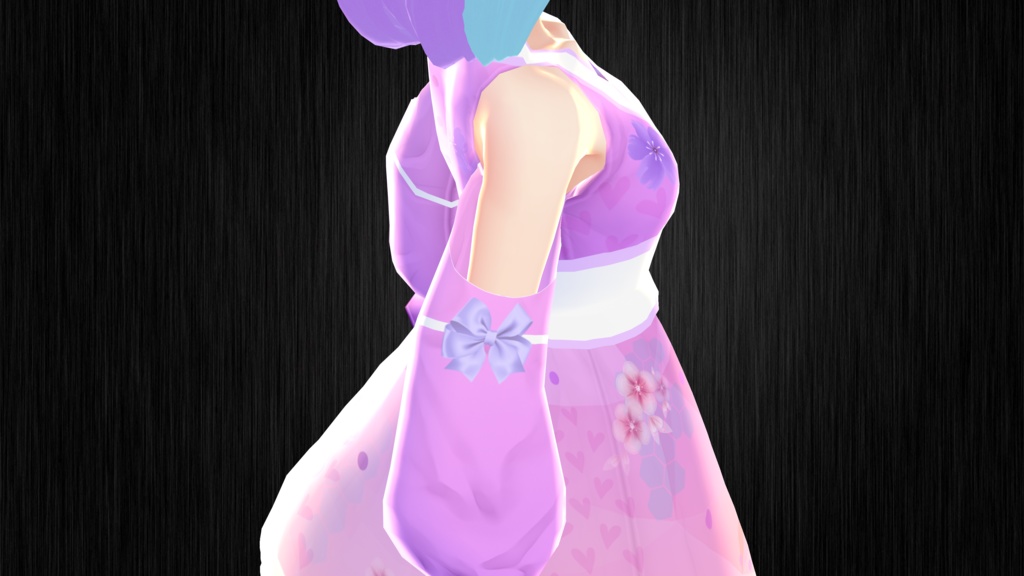 Kimono Inspired Pink Flower Set