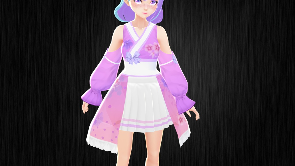 Kimono Inspired Pink Flower Set